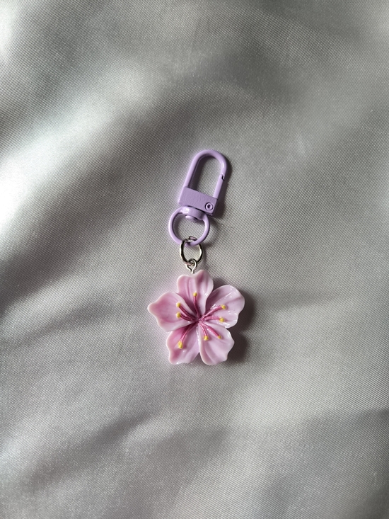 None Accessories - Pink Floral Bag Charm